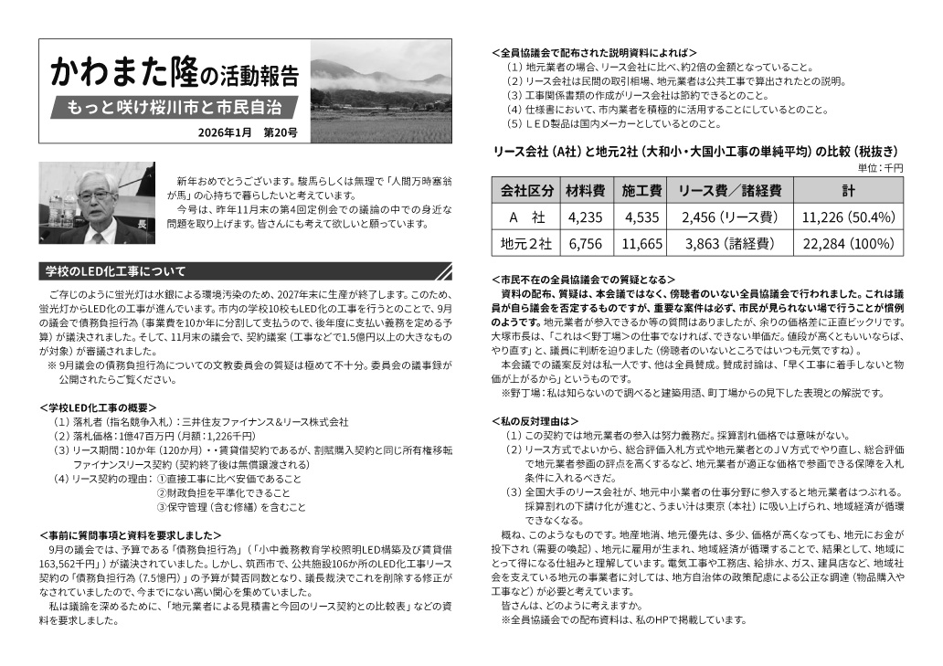 かわまた隆の活動報告 vol.20